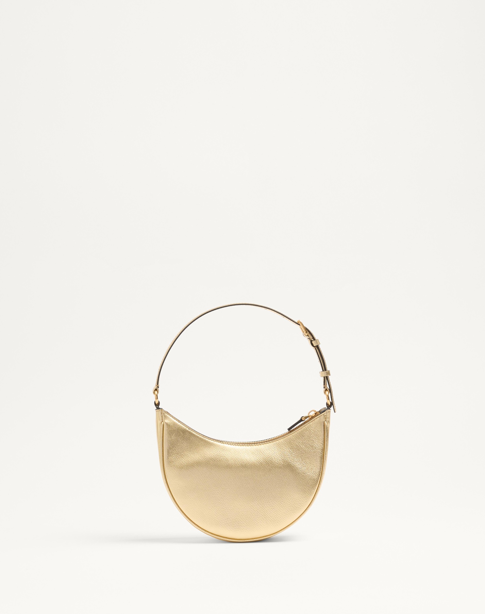 VLOGO SIGNATURE MINI HOBO BAG IN LAMINATED GRAINY CALFSKIN - 5