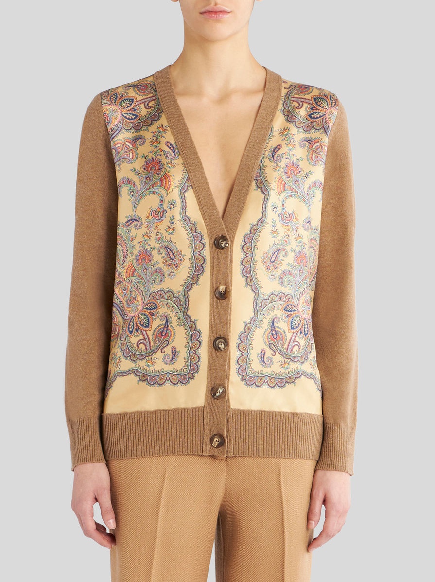 CARDIGAN WITH SILK INSERTS - 2