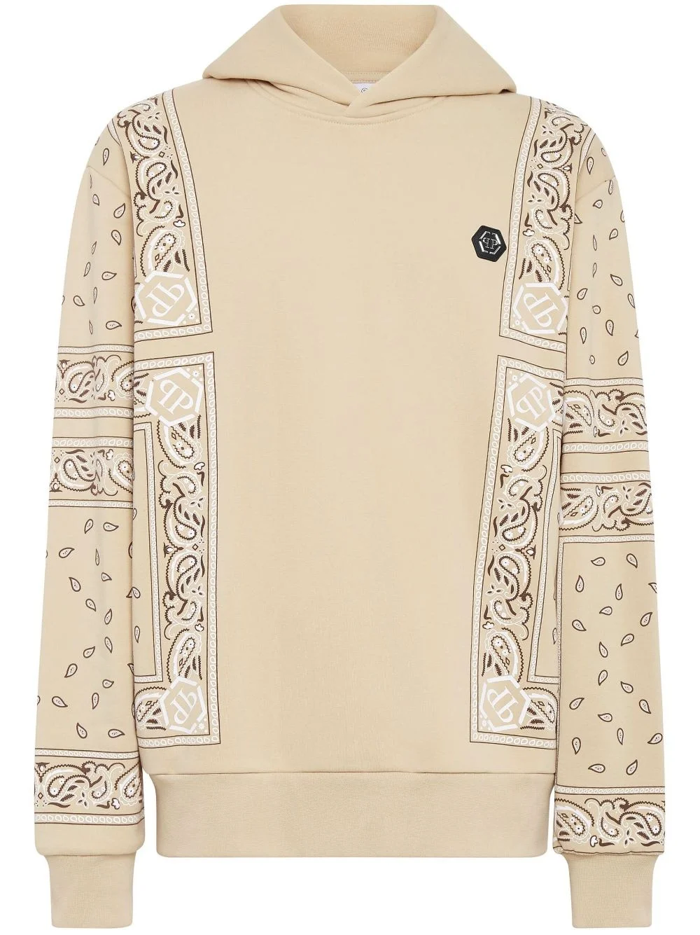 logo-patch cotton hoodie - 1