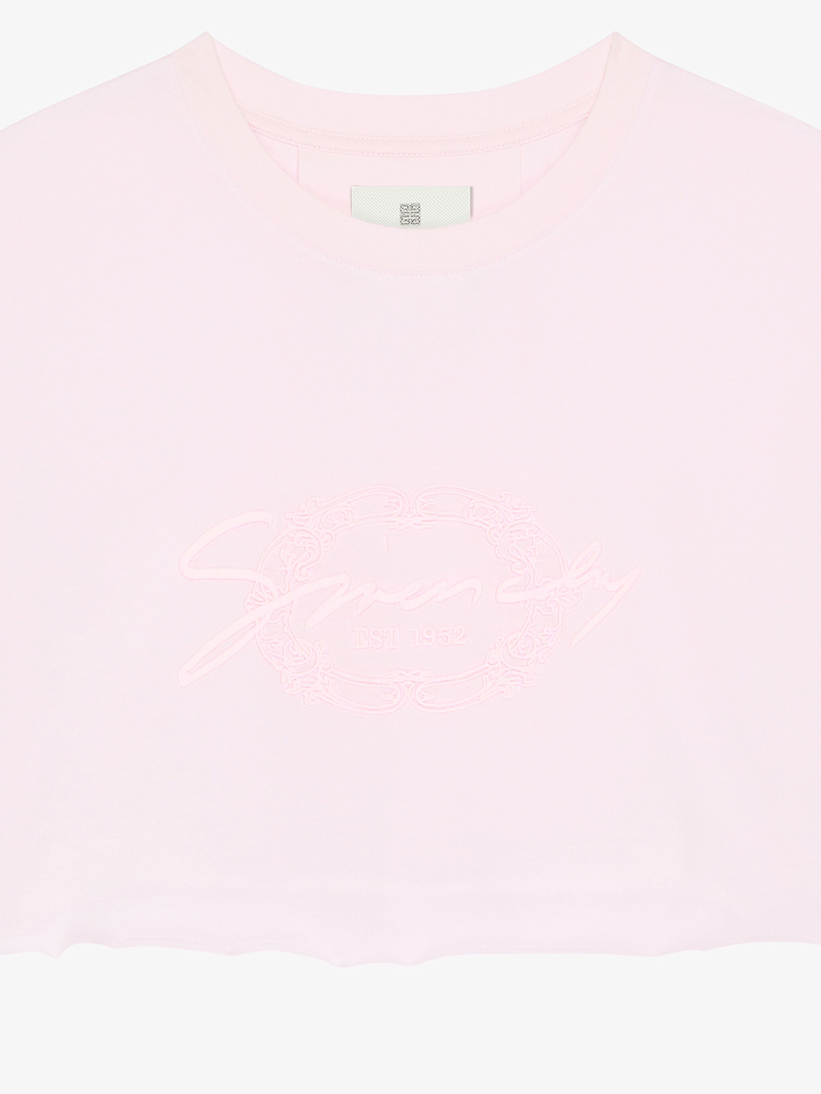 CROPPED T-SHIRT IN COTTON WITH GIVENCHY MEDALLION - 2