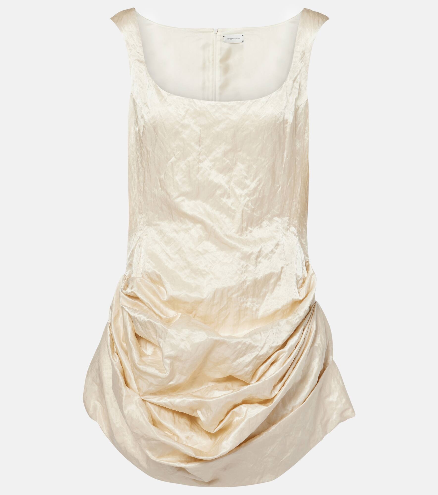Draped cotton-blend minidress - 1