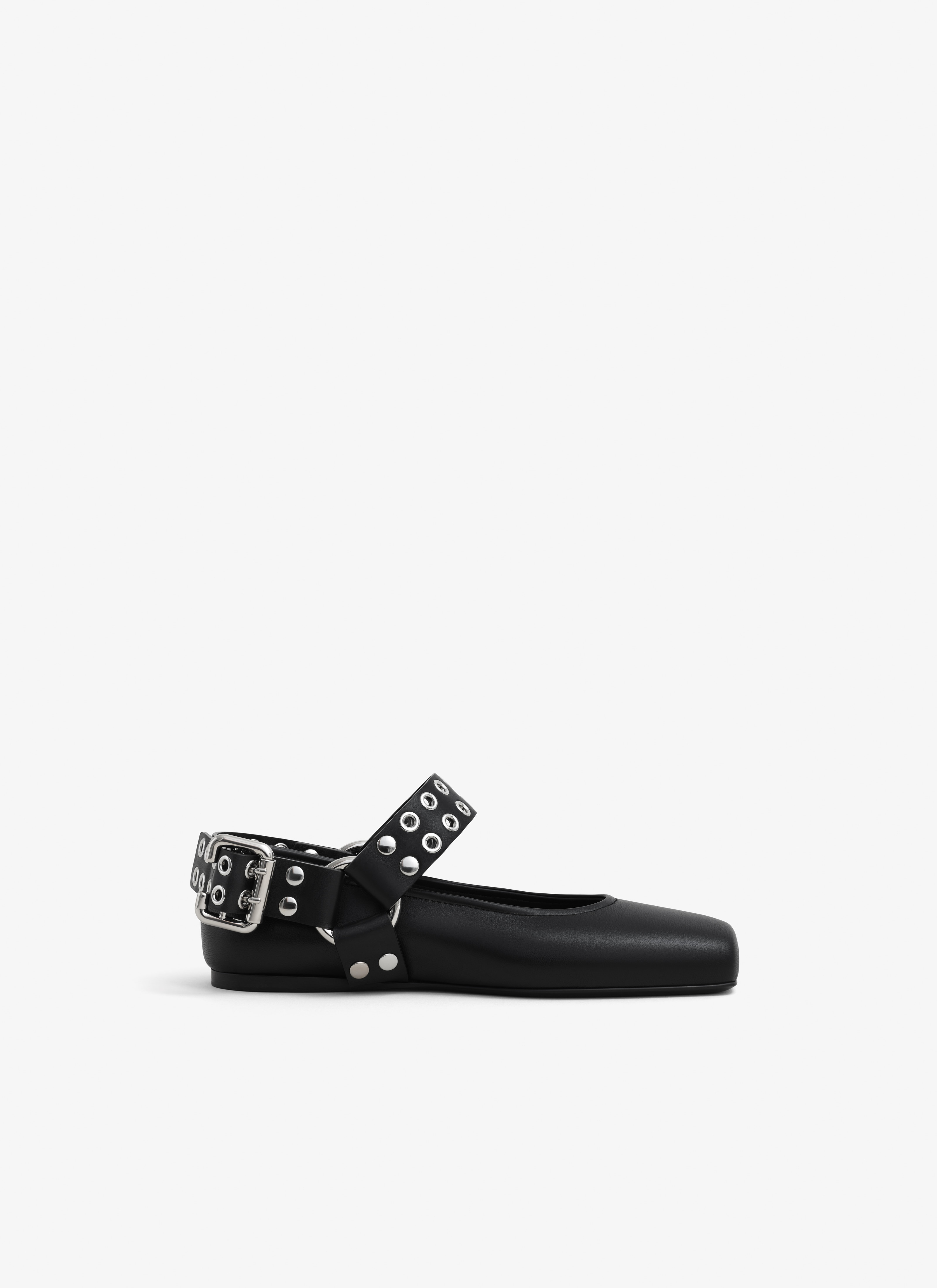 BIKER BALLET FLATS IN CALFSKIN - 1