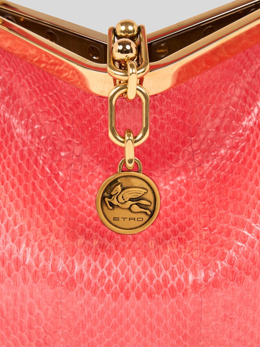 SMALL VELA BAG IN FINE ELAPHE SNAKESKIN - 6