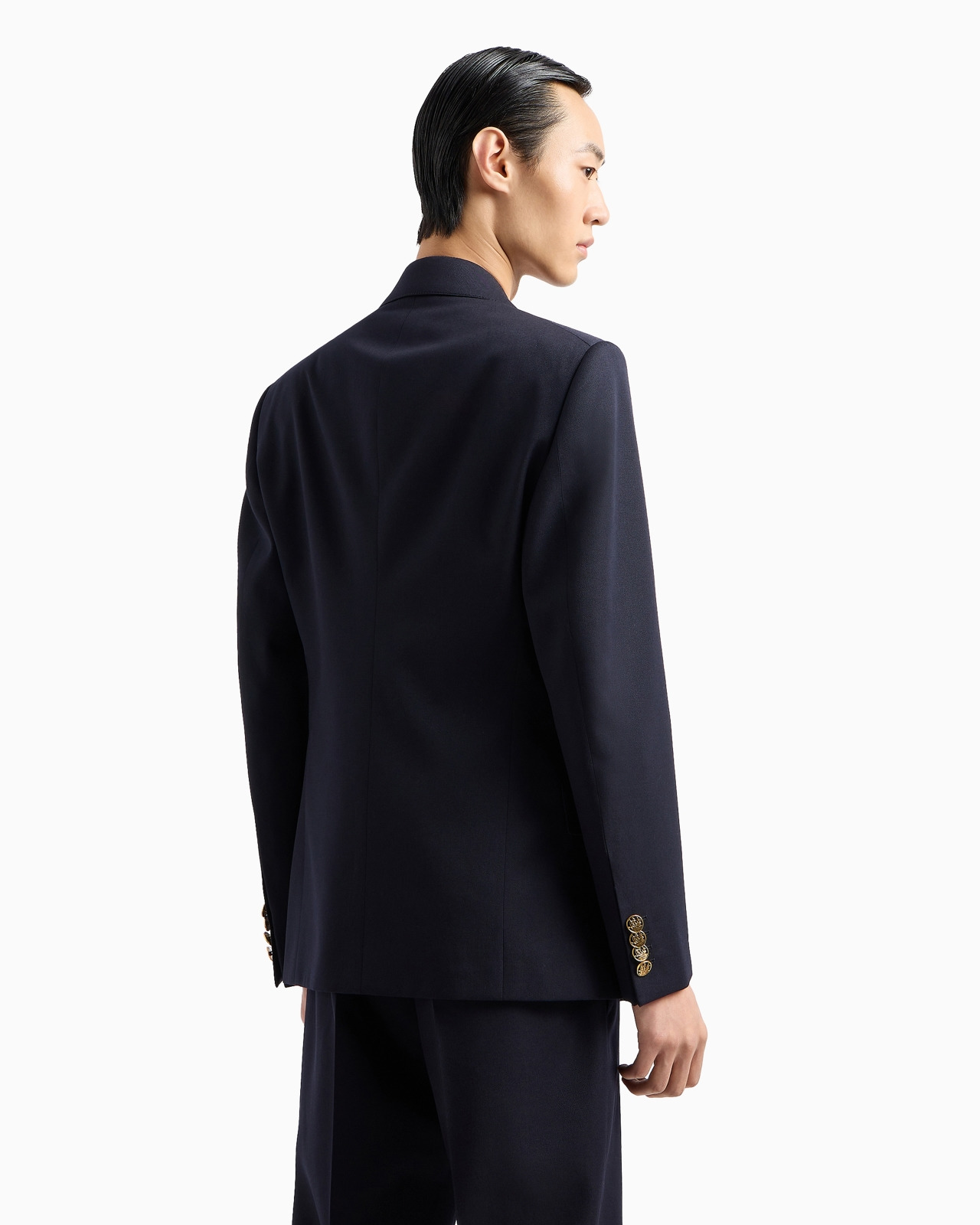 DOUBLE-BREASTED JACKET IN COMPACT WOOL COVER FABRIC - 3