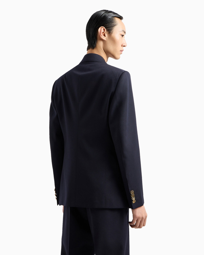 DOUBLE-BREASTED JACKET IN COMPACT WOOL COVER FABRIC 3