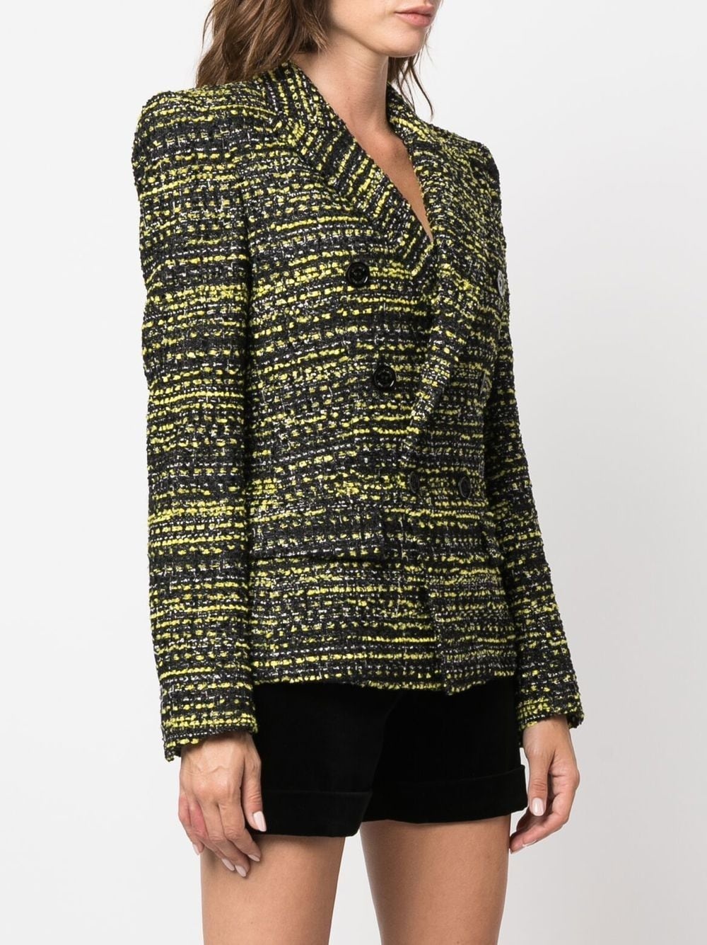 double-breasted tweed blazer - 3