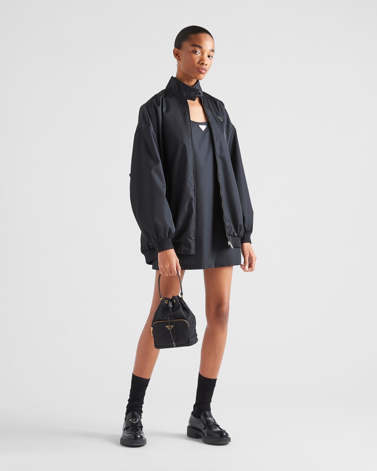 ★PRADA★Duet Re-Nylon Shoulder Bag★Black Gold Prada Prada Duet Re-Nylon shoulder bag | REVERSIBLE