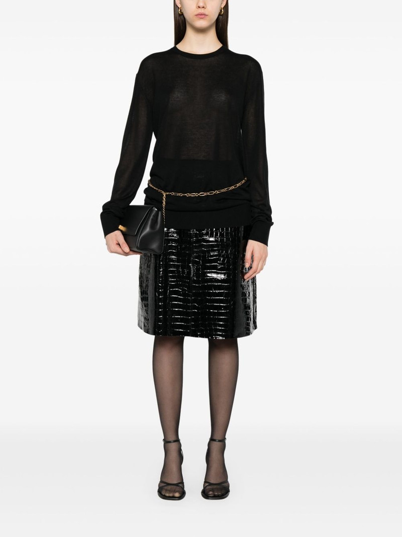 Totême crocodile-embossed skirt outlook