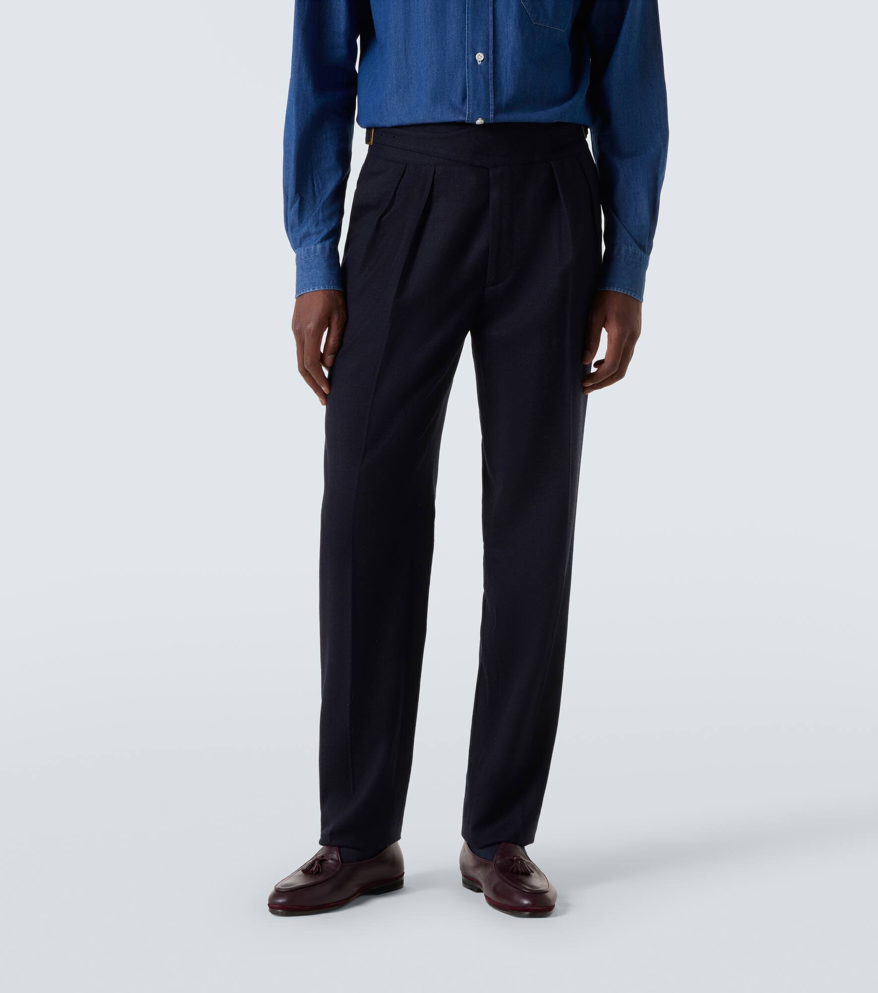 Virgin wool flannel tapered pants - 3