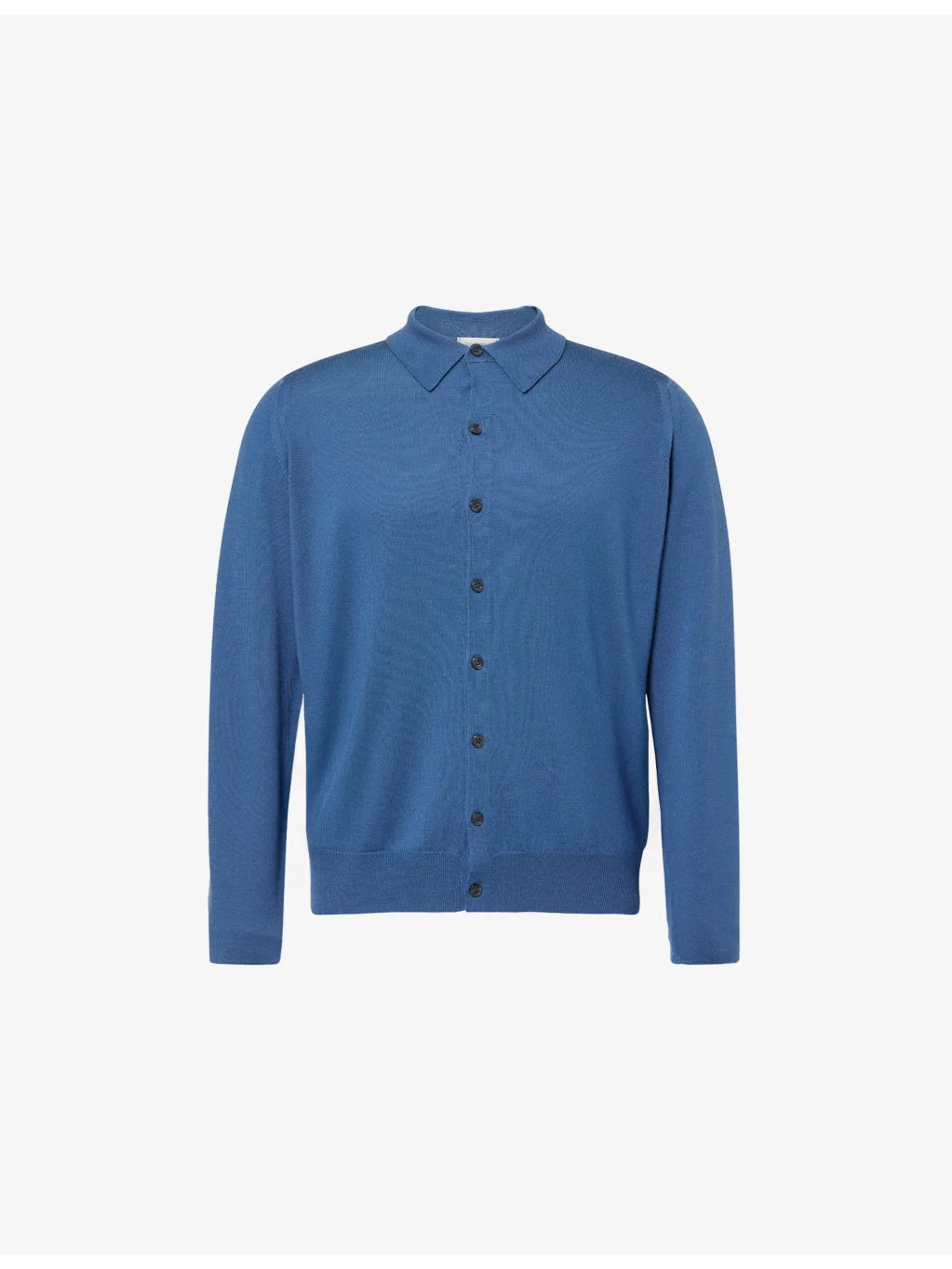 Tibor Long-Sleeve Merino-Wool Polo Shirt - 1