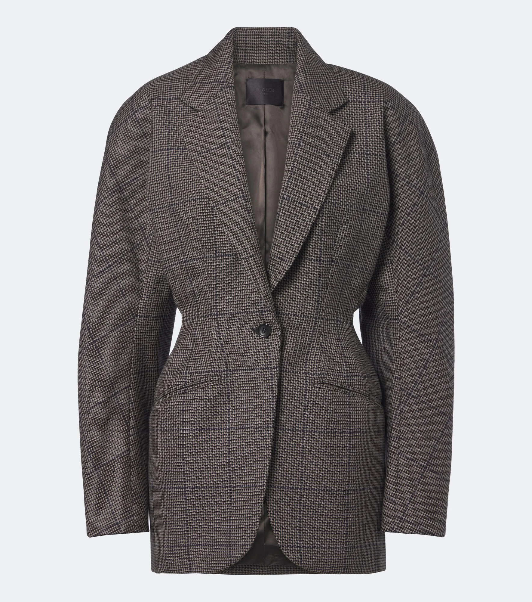 Checked oversized wool jacket - 1