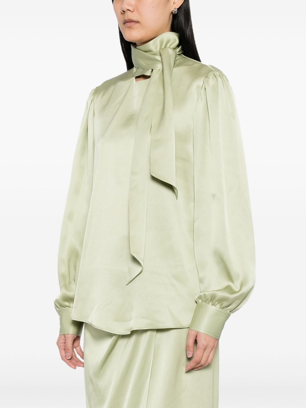 satin bow-detail blouse - 3
