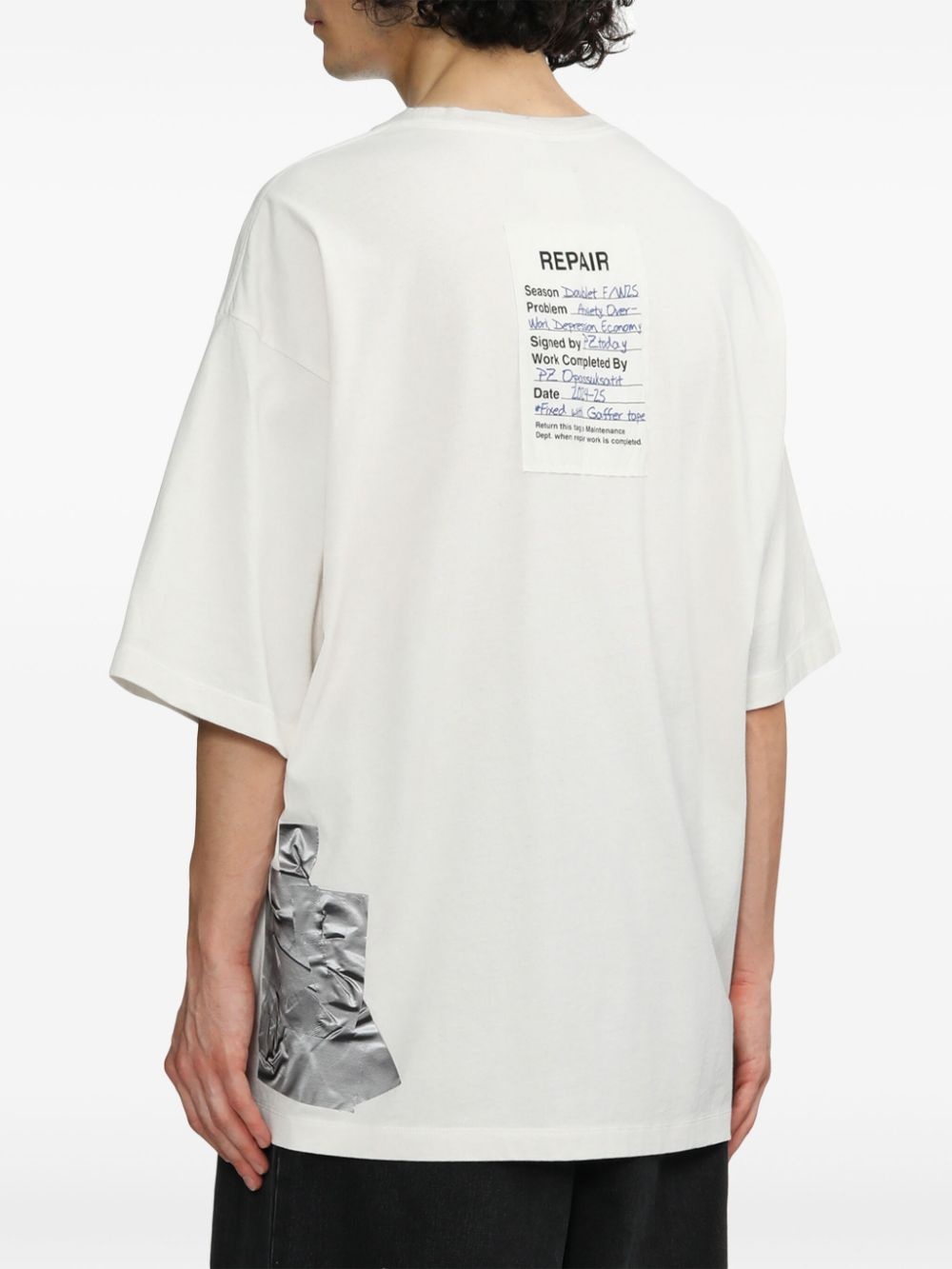 【関税込み】doublet ホワイト Gaffer Tape Repair Tシャツ GAFFER TAPE REPAIR T-SHIRT – doublet
