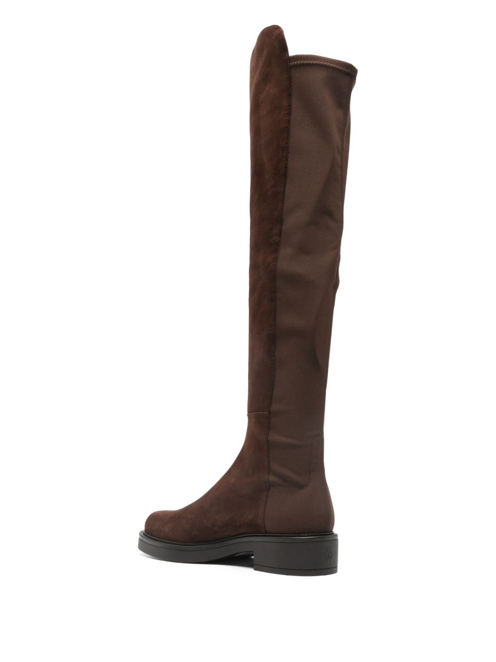 suede stretch-knit boots - 3