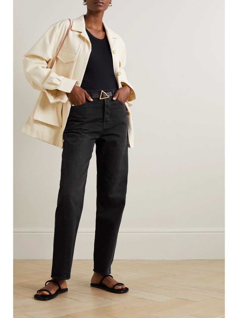 Totême + NET SUSTAIN Twisted Seam high-rise straight-leg organic jeans Black outlook