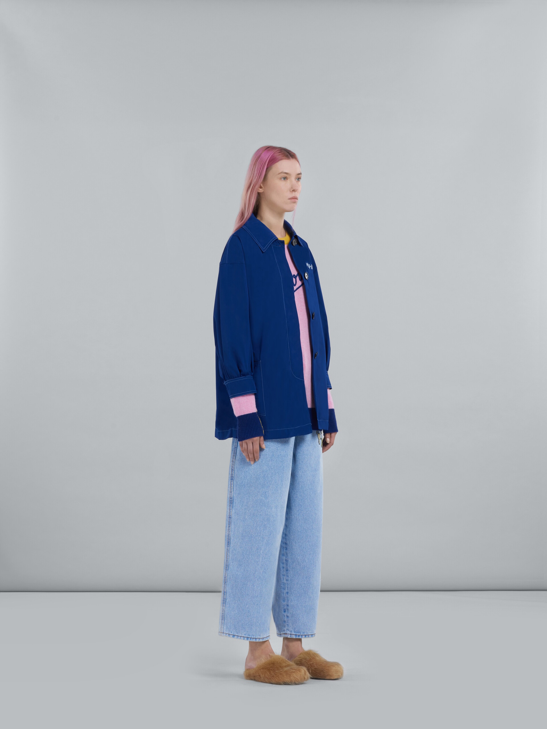 PINK WOOL SWEATER WITH LOGO - 5