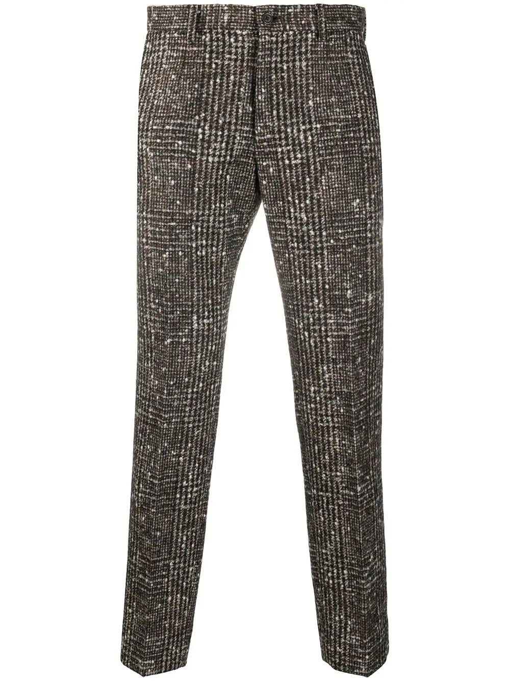 plaid slim-fit tailored trousers - 1