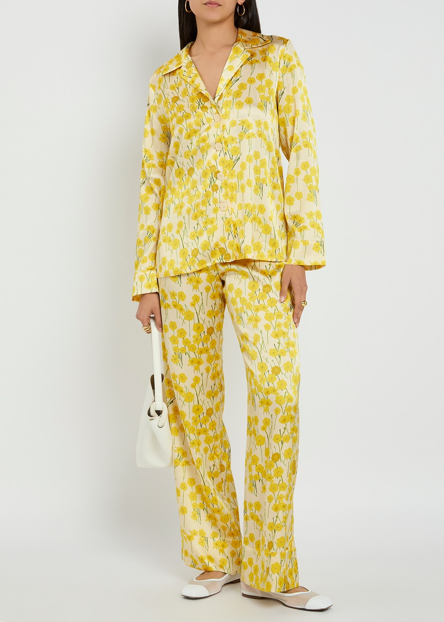 Bernadette Louis Floral-print Stretch-silk Pyjama Shirt - 4