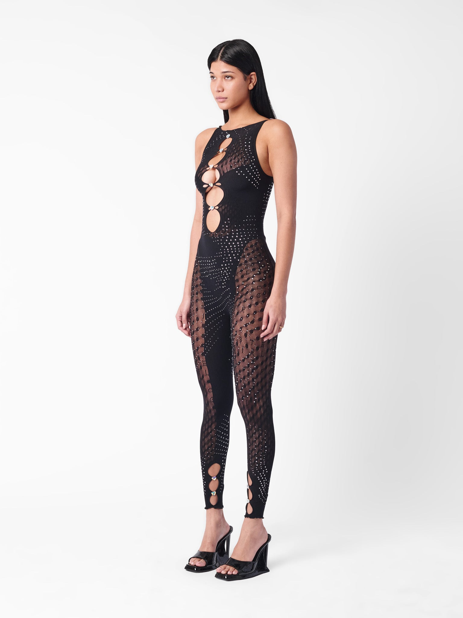 RHINESTONED JANICE JUMPSUIT JET BLACK - 5