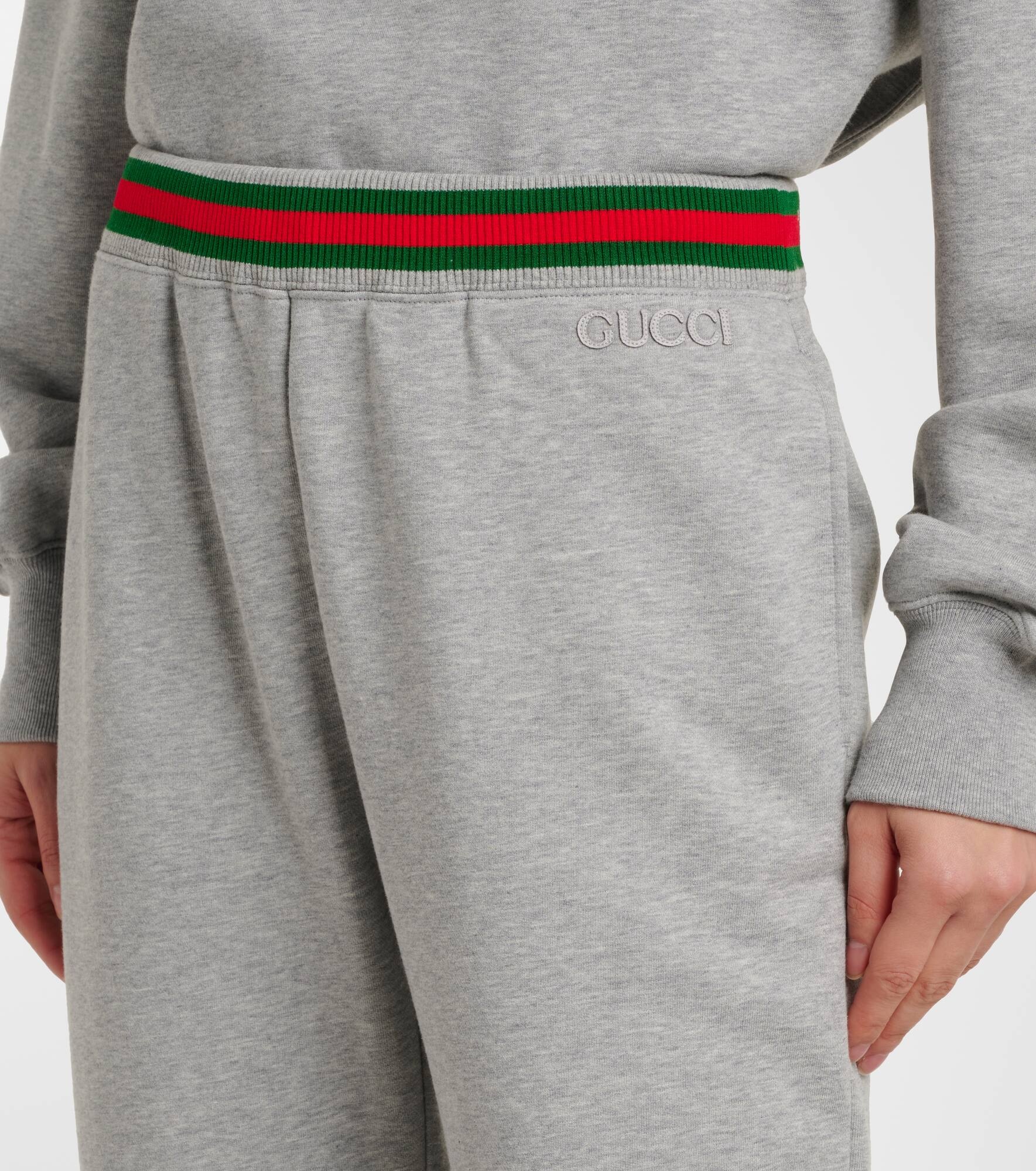 Web Stripe cotton jersey sweatpants - 4