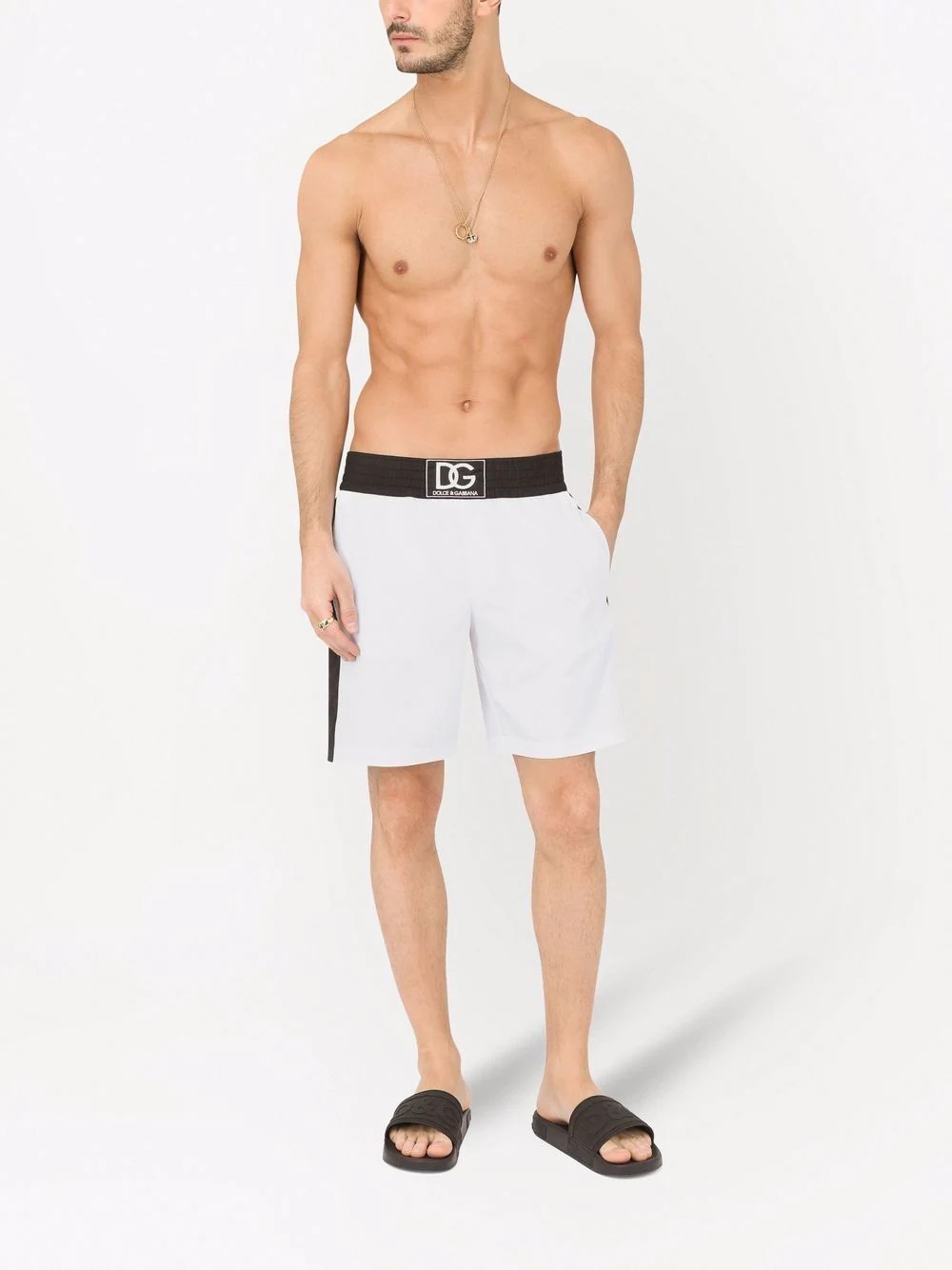 logo-patch colour-block swim shorts - 2