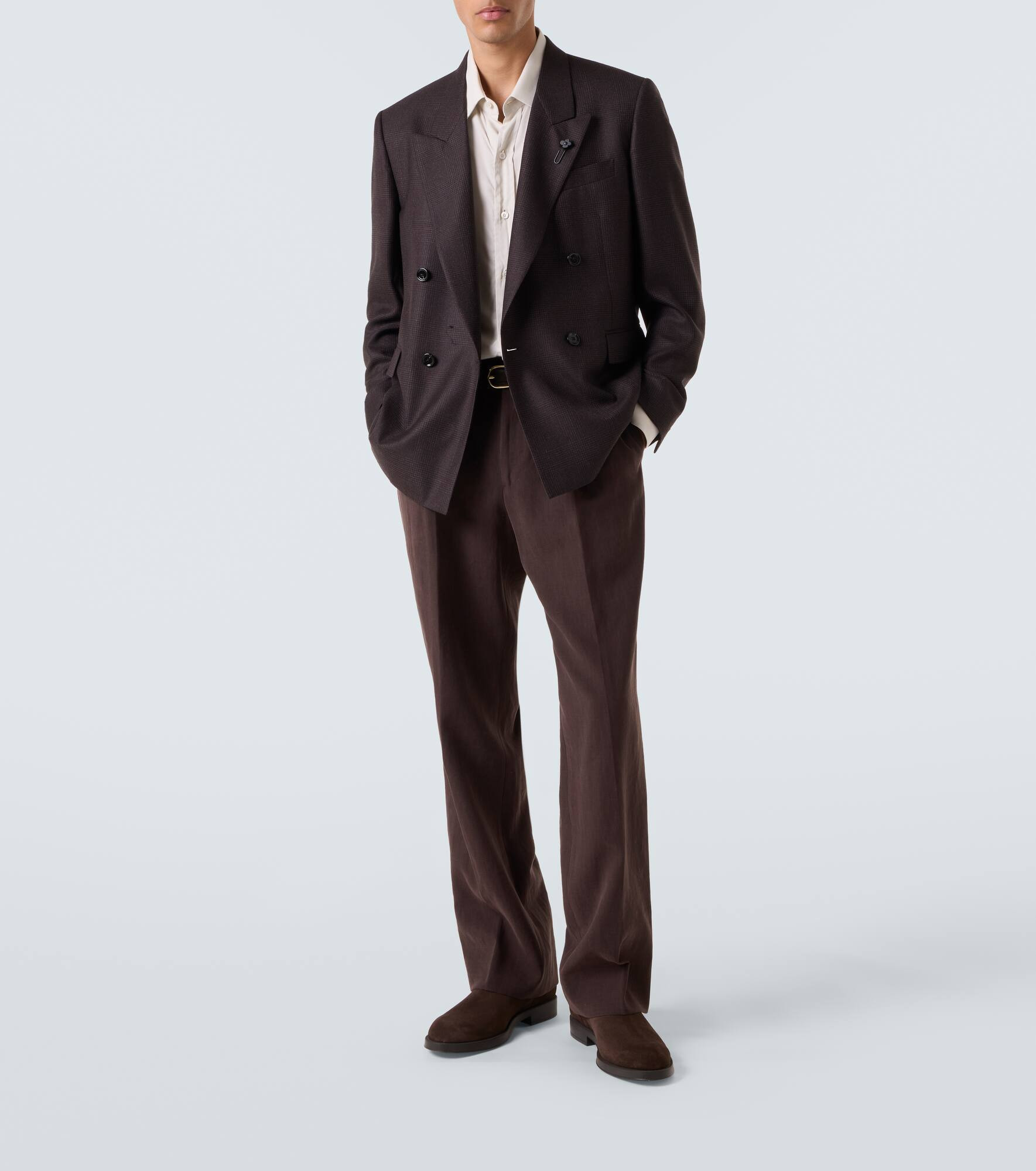 Double-breasted wool blazer - 2