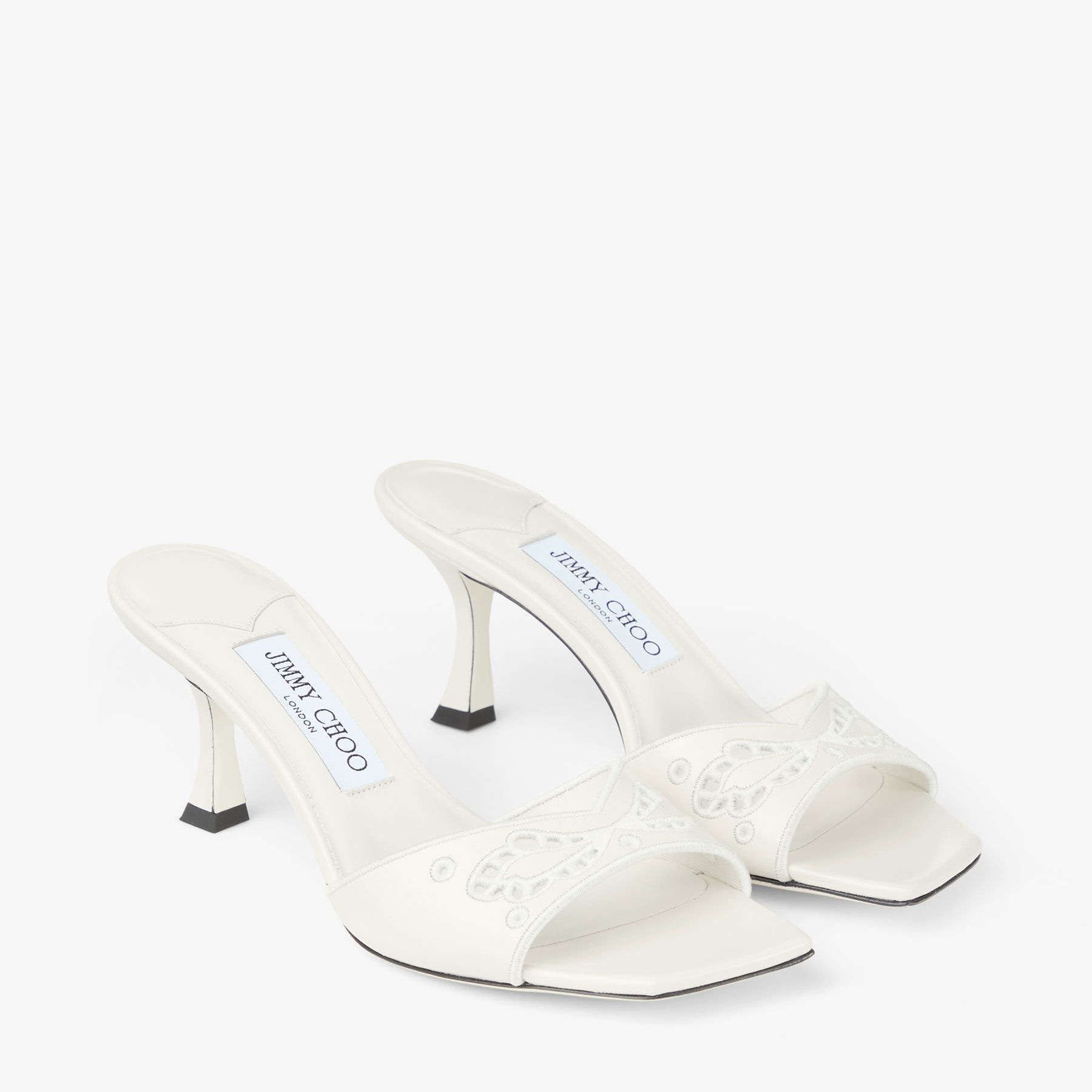 Skye 70
Latte Leather Sandals With Sangallo Embroidery - 3