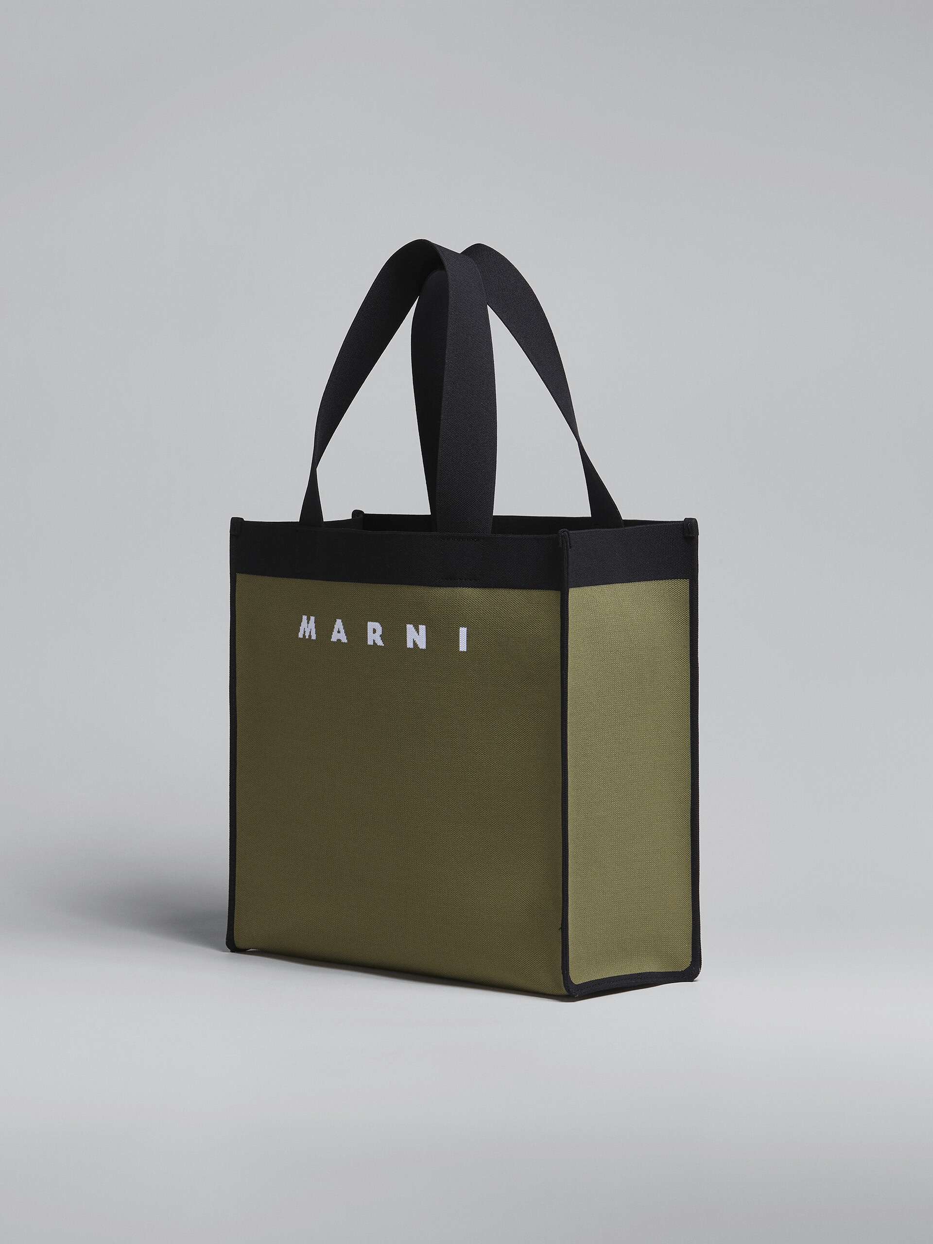 MARNI(マルニ) JACQUARD SHOPPING BAG [正規品/関税込] Black and beige Jacquard Shopping Bag | Marni