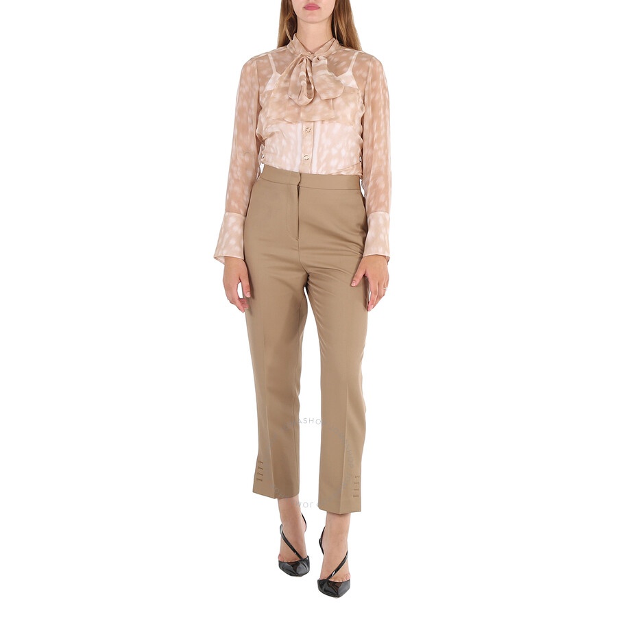 Burberry Beige Deer Print Pussybow Blouse - 4