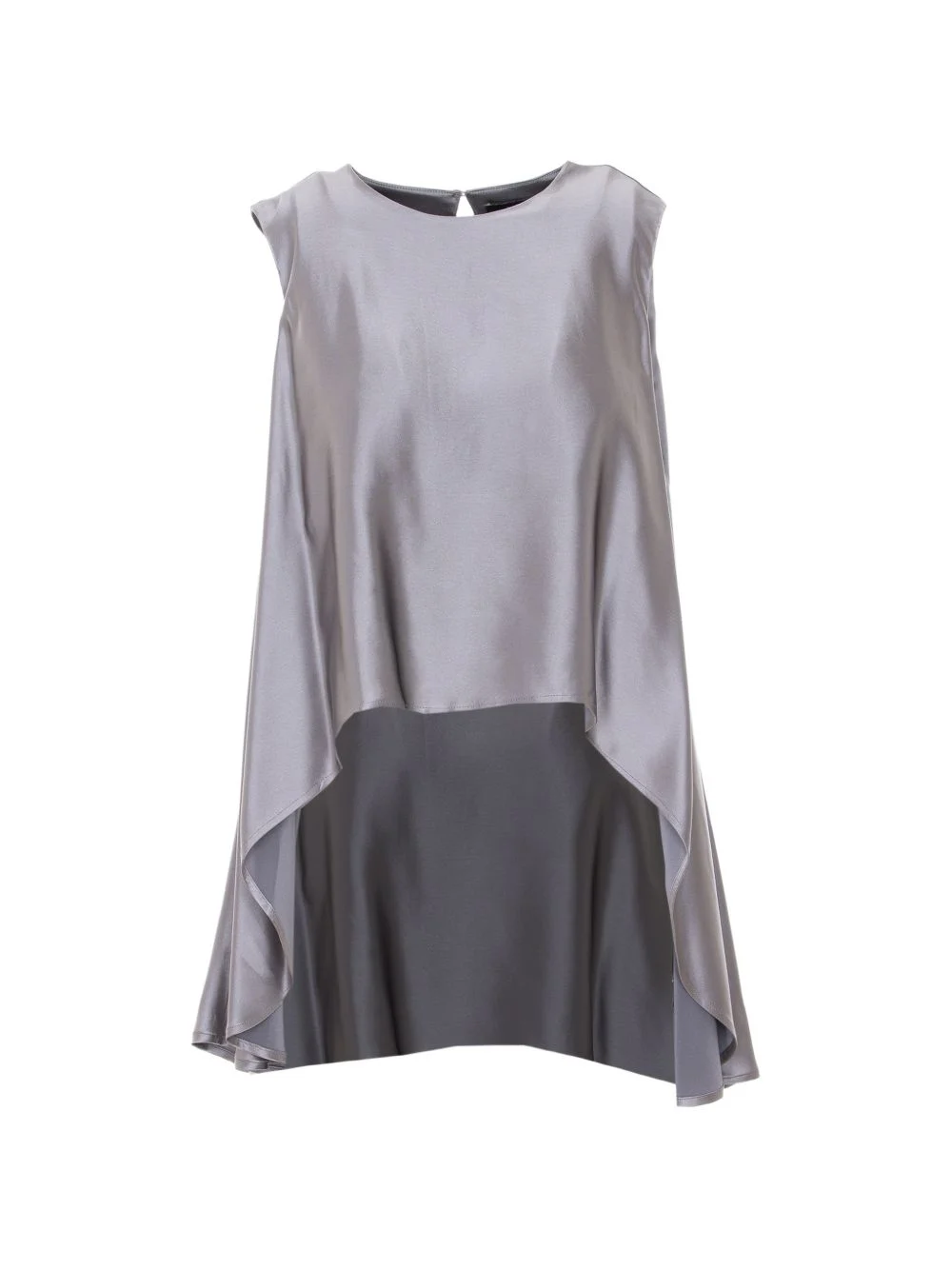 asymmetric round-neck top - 1