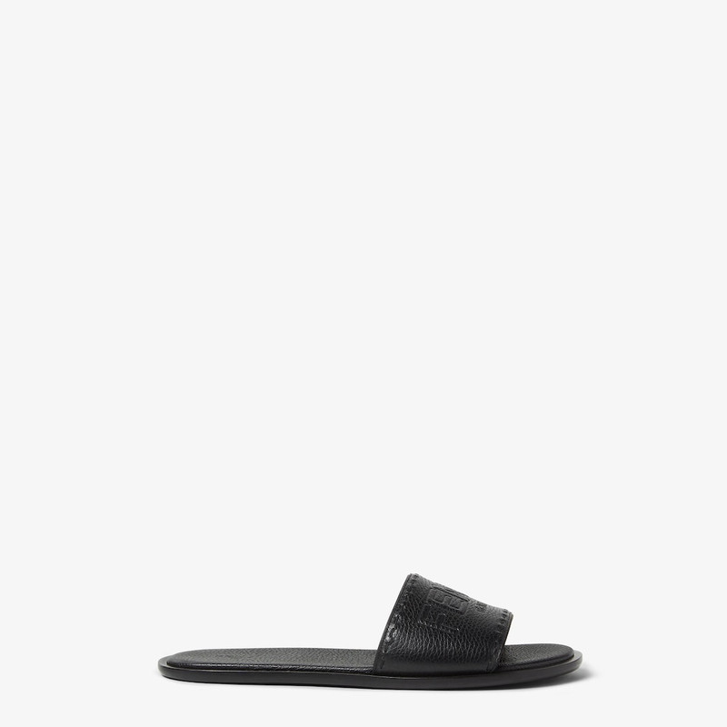 Fendi Roma Leather Slides - 1