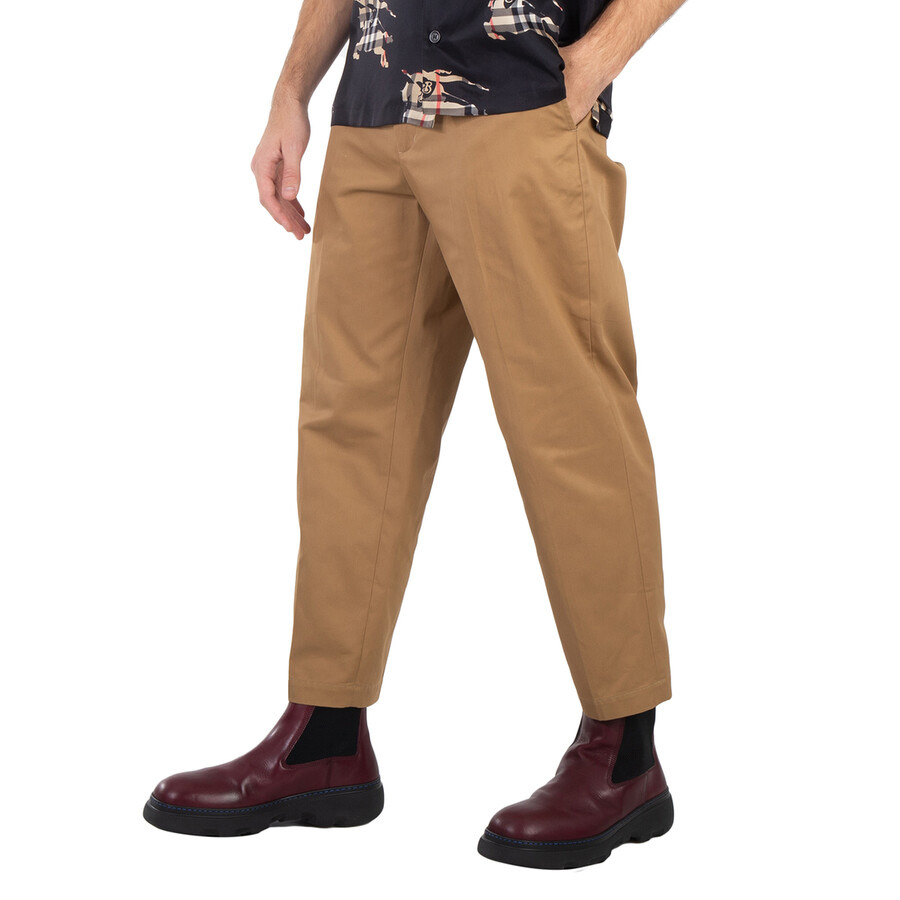 Maison Kitsune Men's Beige Straight-Leg Cotton Trousers - 4
