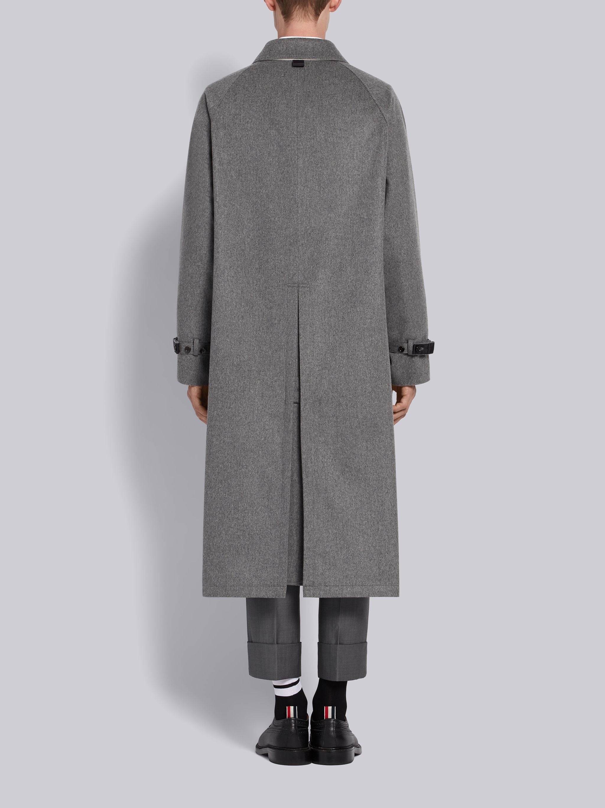 Medium Grey Cashmere Raglan Car Coat - 3