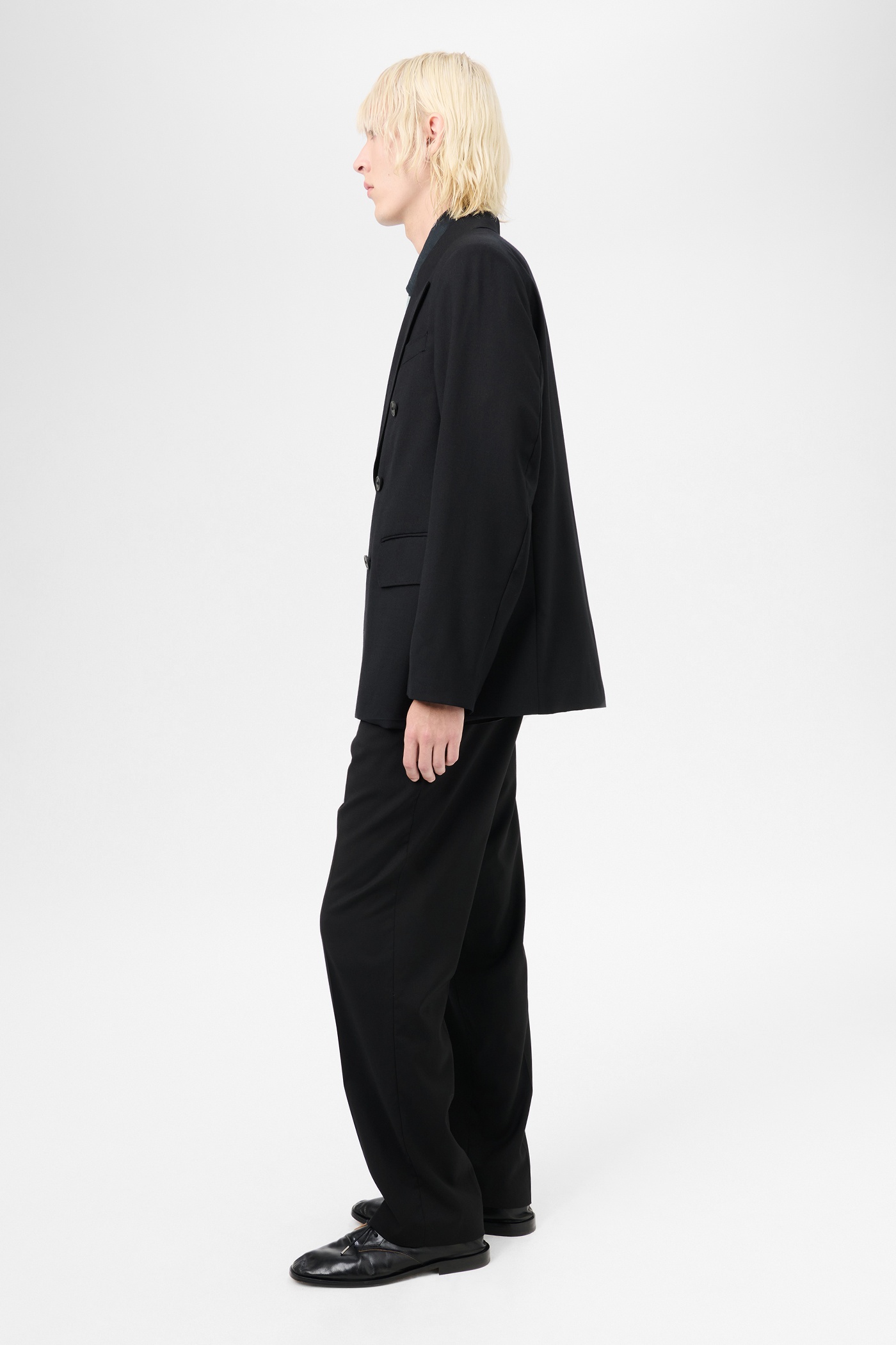 Unconstructed DB Blazer Black Panama Wool - 5