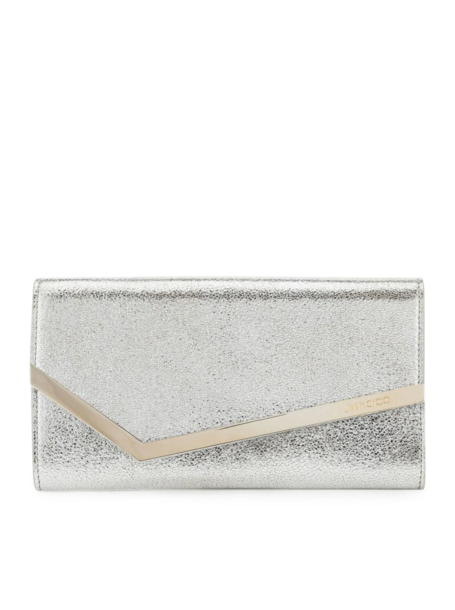 CHAMPAGNE LEATHER CLUTCH BAG WITH GLITTER - 1