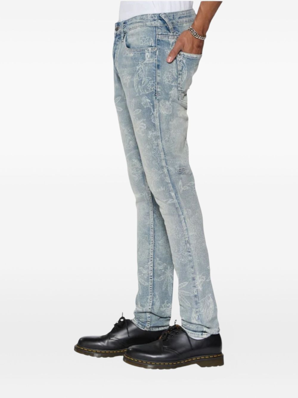 Van Winkle floral-jacquard jeans - 3