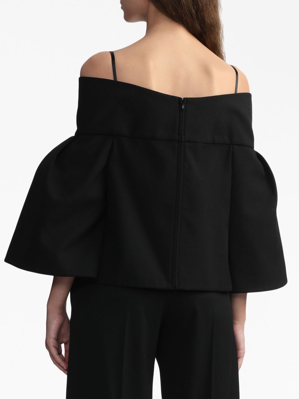 bow-detail balloon-sleeved blouse - 4
