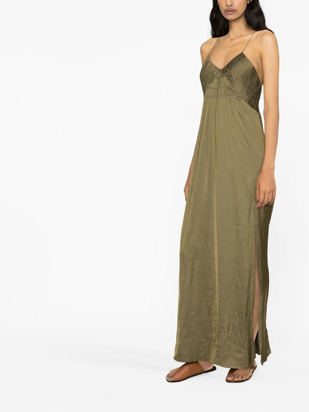 open-back satin maxi dress - 4