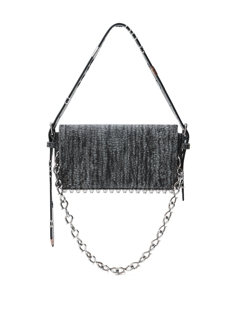 studded chain-detailed shoulder bag - 3