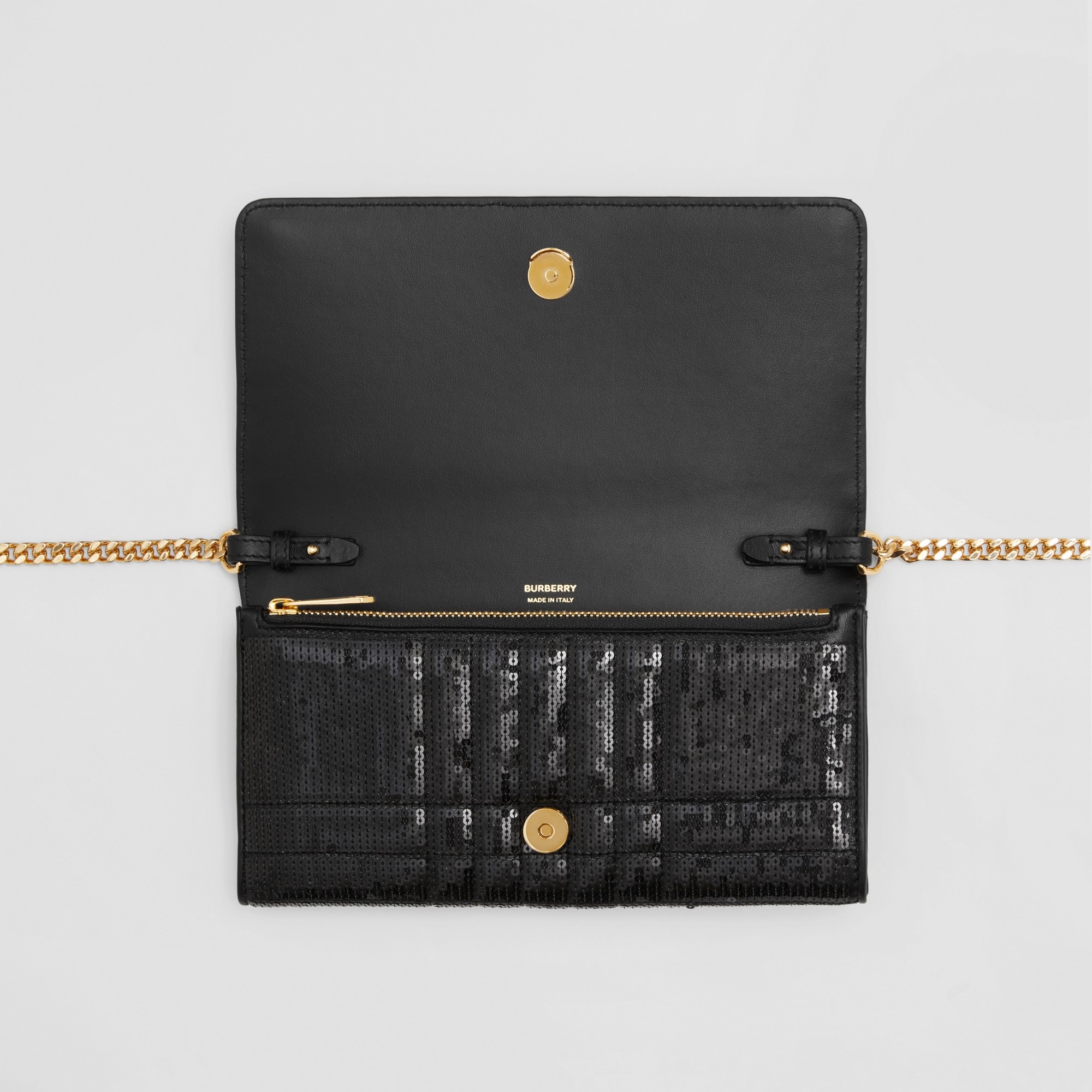 Sequinned Lola Wallet with Detachable Strap - 8