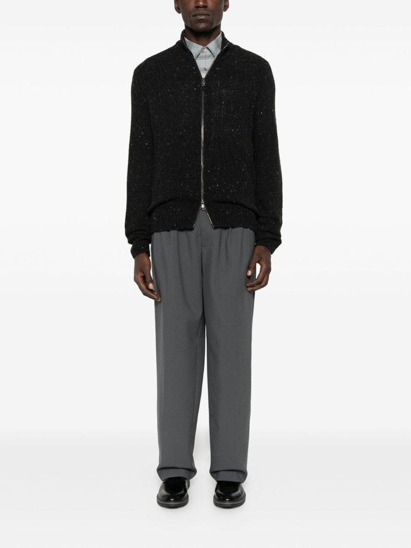 Canali speckled zip-up cardigan outlook