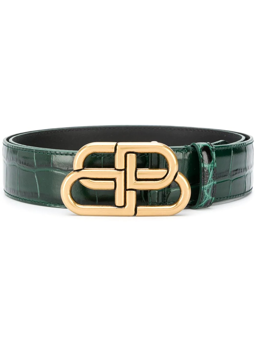 logo buckle leather belt - 1