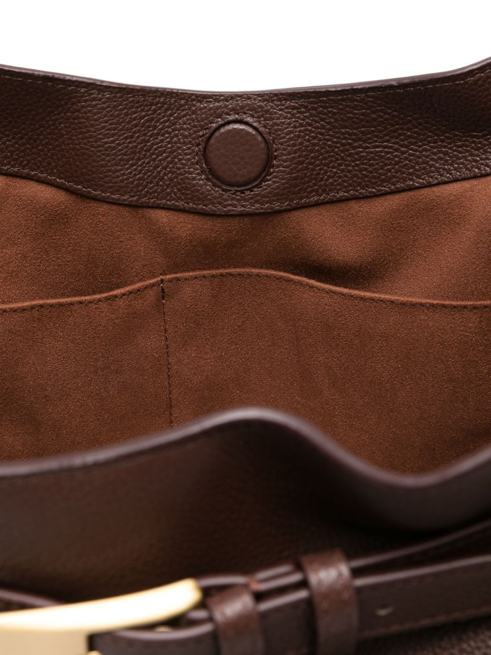pebbled-leather buckle shoulder bag - 5