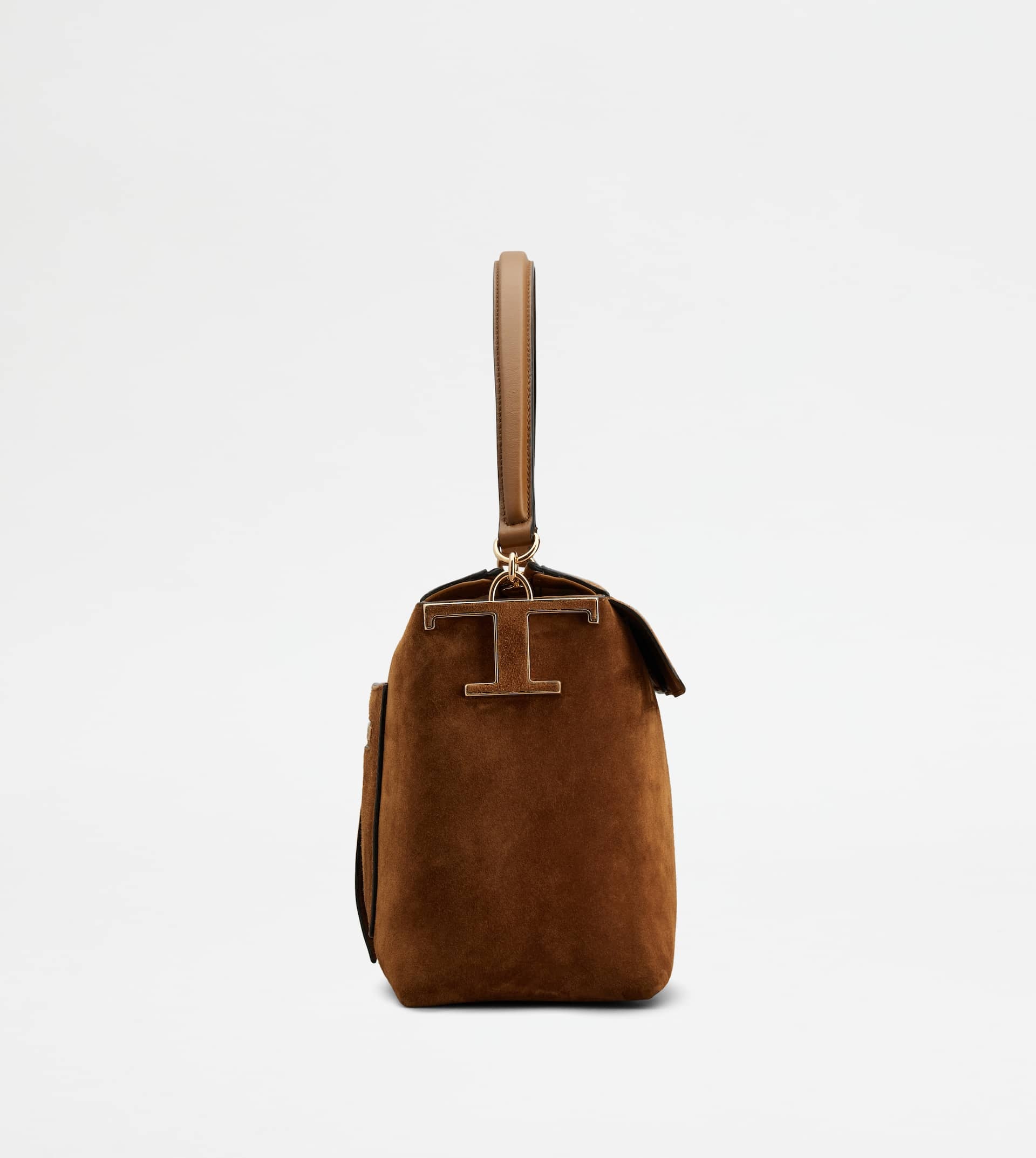 TOD'S T CASE BAULETTO IN SUEDE SMALL - BROWN - 2