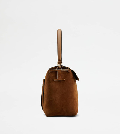 Tod's TOD'S T CASE BAULETTO IN SUEDE SMALL - BROWN outlook