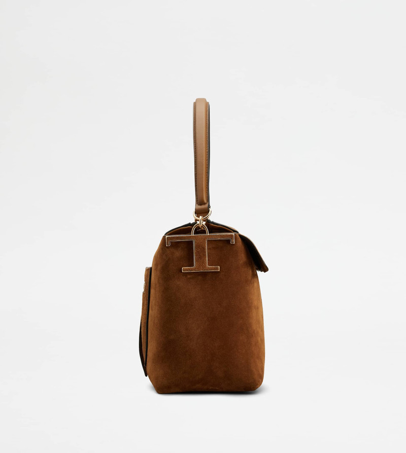 Tod's TOD'S T CASE BAULETTO IN SUEDE SMALL - BROWN outlook