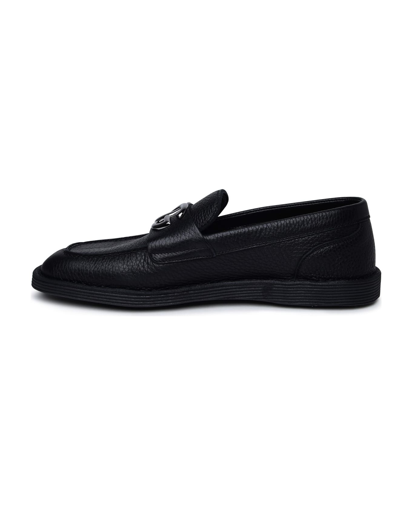 Black Leather Loafers - 3