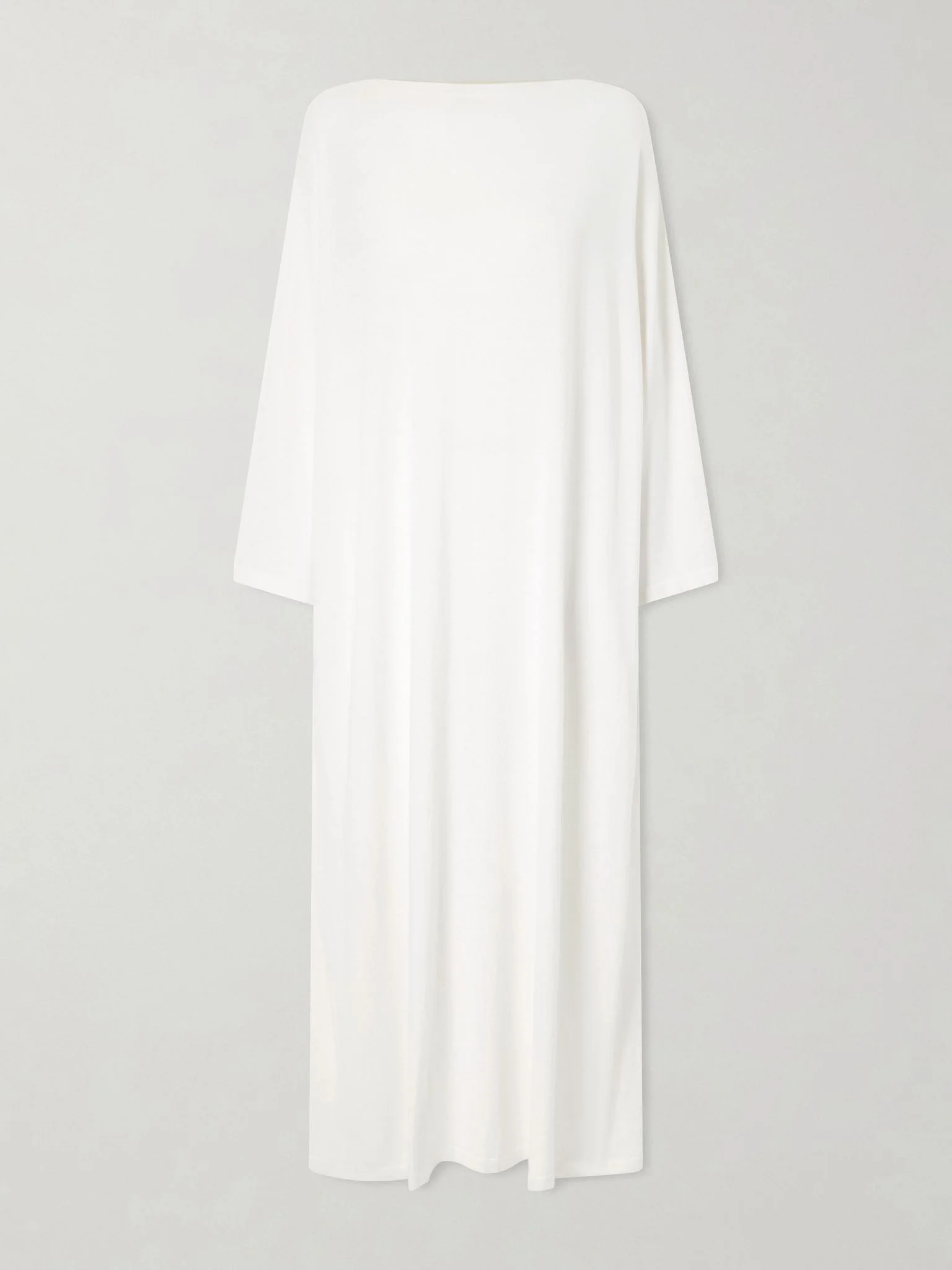 Odet draped silk and cotton-blend midi dress White - 1
