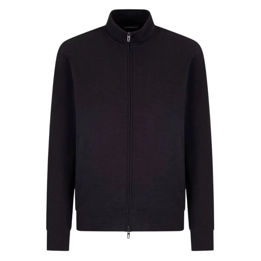 Emporio Armani Waffle Jersey Full-Zip Sweatshirt - 1
