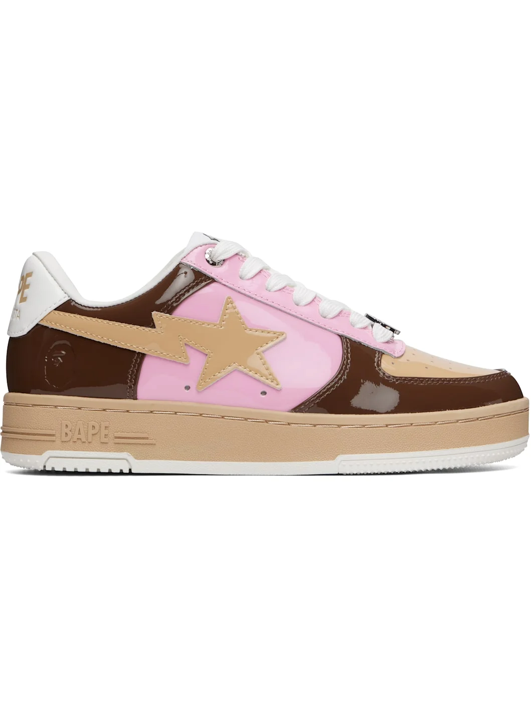 Brown & Pink BAPE STA #6 Sneakers - 1